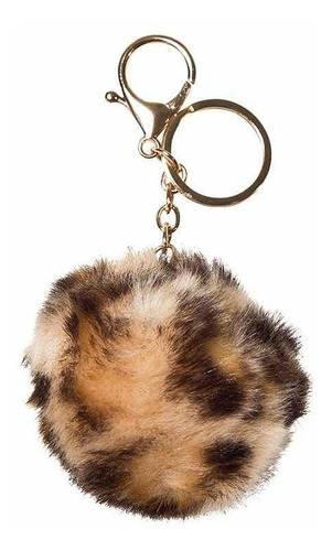 Pompones Animal Print Accesorio Llavero Cartera X3