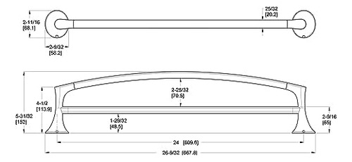 Pfister Btb-rh2bg Rhen-toallero, 24, Oro Cepillado