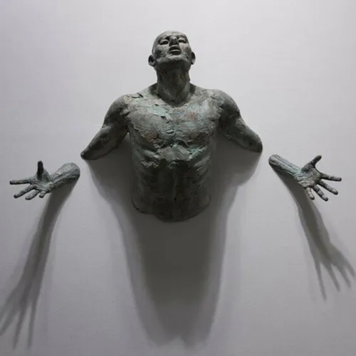 Escultura De Tracto Sala De Estar Decoración De Pared Interi