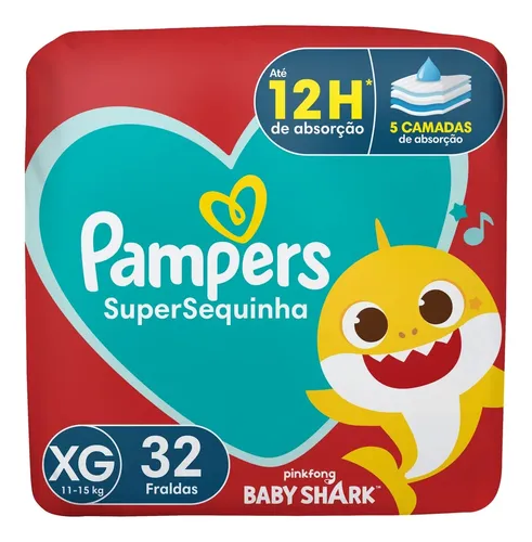 Fralda Pampers Supersec Xg 32 Unidades Extra Grande (xg) Sem Gênero