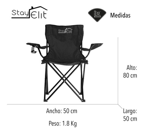 Imagen 3 de 5 de Silla Plegable Playa Camping Incluye Funda Y Portavaso