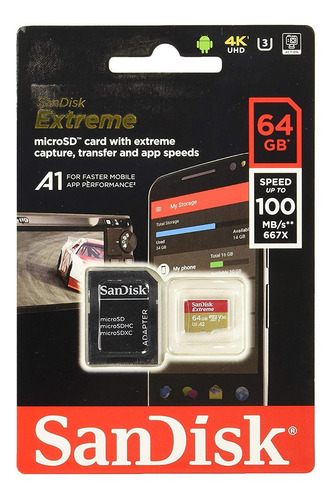 Imagen 4 de 6 de Memoria Microsd Sandisk Extreme 64gb Gopro 4k