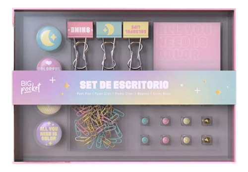 Set De Escritorio Ppr Big Pocket Pastel 