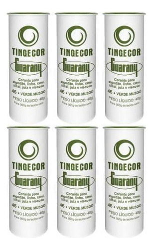 Tinta Tecido Tingecor Guarany 40g (6 Unidades) Verde Musgo