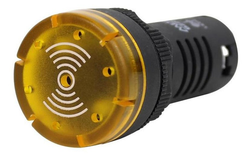 Buzzer 22mm Sonoro Con Led 220vca Naranja