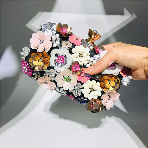 Bolso De Fiesta Elegante Embrague De Noche Con Floreado