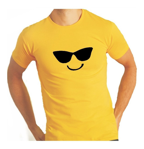 Remera Emoji Niño Anteojos Sol Disfraz Actuacion Dia Niño