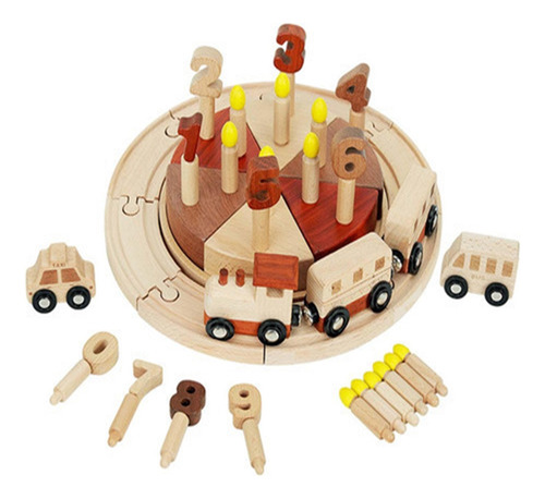 Juego De Tartas De Madera Para Niños Con Forma De Tren Para