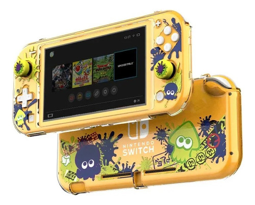 Carcasa Acrilica Switch Lite Splatoon + 2 Grips