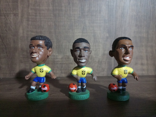 3 Bonecos Mini Craque Rivaldo +anderson+jr Baiano Usados (Usado)