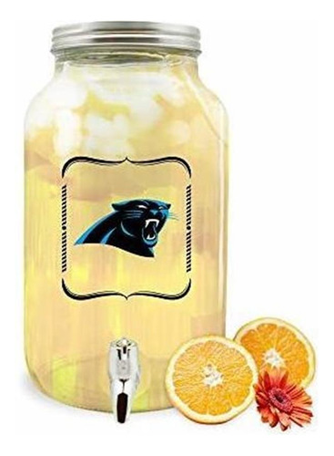 Nfl Carolina Panthers Glass Drink Dispenser / Sun Tea J