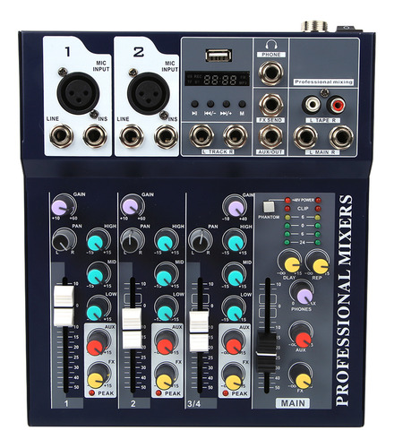 Mesa De Mezclas Mixer Professional Sound De 4 Canales Para N