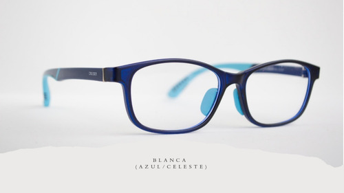 Imagen 2 de 6 de Marco Lente Anteojo Gafa Receta Cruiser Blanca Azul Niño