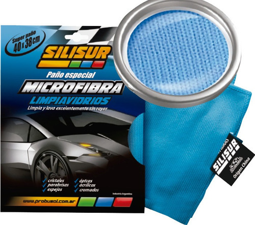 Silisur Paño Especial Microfibra Limpia Vidrios 40x38cm