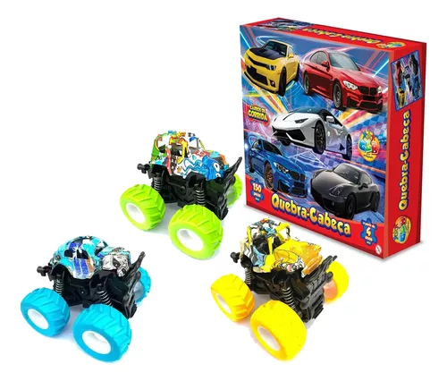 Jogo Quebra Cabeça Infantil 3d Brinquedo Carrinho Hot Wheels