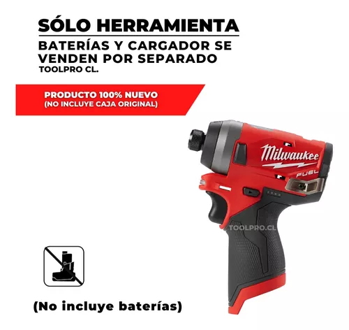 Atornillador Impacto 1/4 12v M12 Fuel Milwaukee 2553-20 – Maquinas y  Herramientas