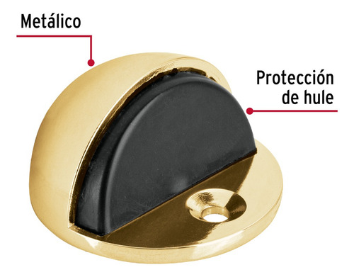 Tope P/puerta Tipo Domo Acabado Latón, Hermex