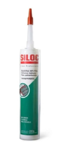 Sellador Adhesivo 90% Silicona Neutra Policarbonato Siloc 