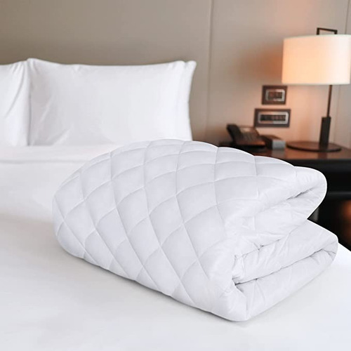 Imagen 2 de 10 de Funda Cubre Colchón 2½ Plazas Blanco Paris Lavable Ajustable