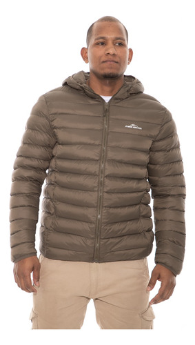 Campera Hombre Capucha Ultra Liviana Inflable Simil Pluma