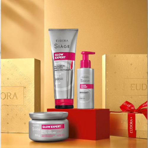 Kit Eudora Glow Expert Siàge Shampo0+cond+masc+leave-in