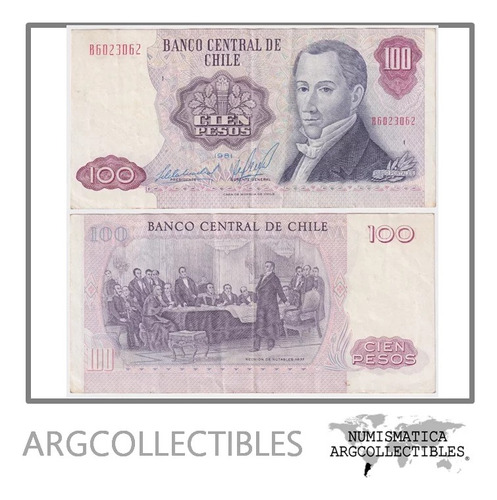 Chile Billete 100 Pesos 1981 P-152 Vf+