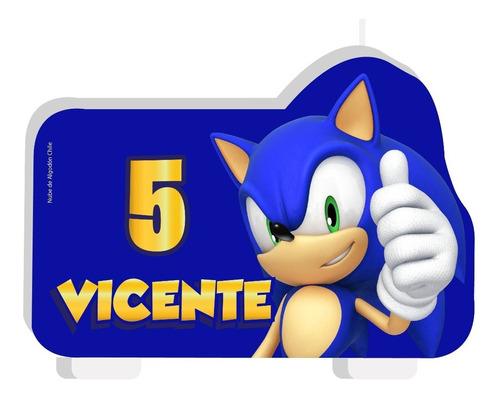 Vela Cumpleaños Personalizada Sonic