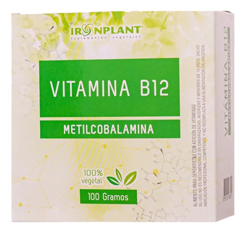 Vitamina B12 Metilcobalamina Iron Plant Suplemento Vegano 