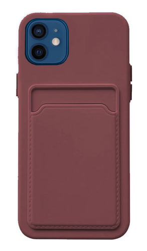 Estuche Protector Para iPhone 12 Wallet Red Wine