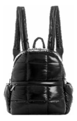 Mochila Negro Capitonada Con Acabado Charol Holly Land