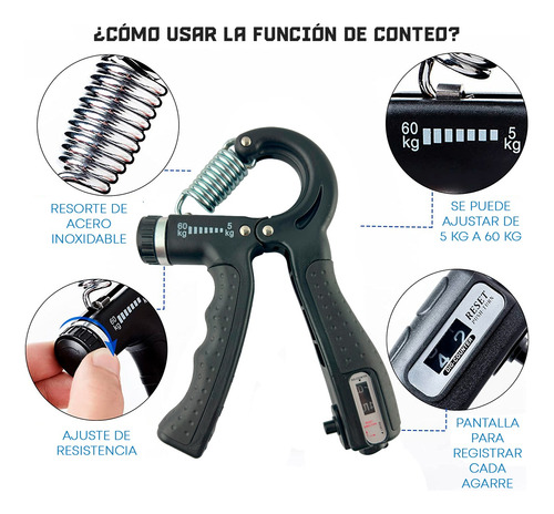 Imagen 3 de 5 de Hand Grip Entrenamiento Muñeca Manos Antebrazo Mancuerna