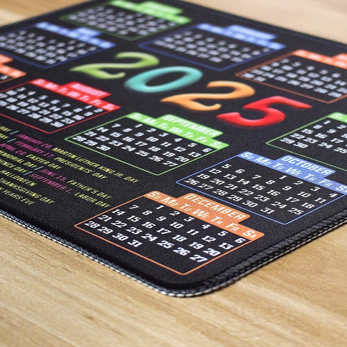 Mousepad Com Calendário 2025, 250x300x2mm
