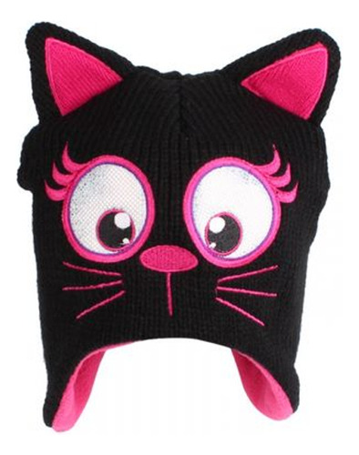 Gorro Chullo Beanie Lana Invierno Niños Con Diseño De Gato