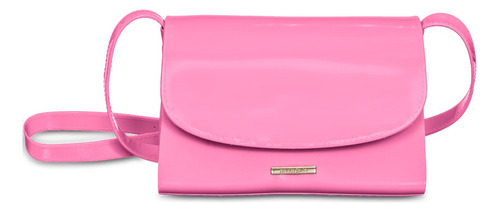 Bolsa transversal Petite Jolie Alicia PJ10087 design liso de j-lástic  rosa-néon com alça de ombro rosa-néon