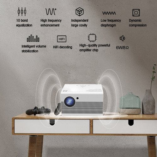Imagen 8 de 9 de Proyector Android Led Full Hd 1080p 200 Ansi T10