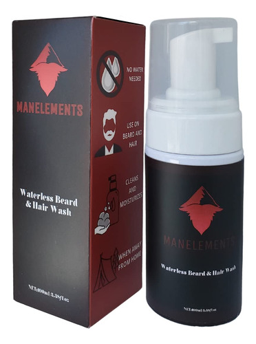 Manelements Champ Para Barba Y Cabello Sin Agua Para Hombres