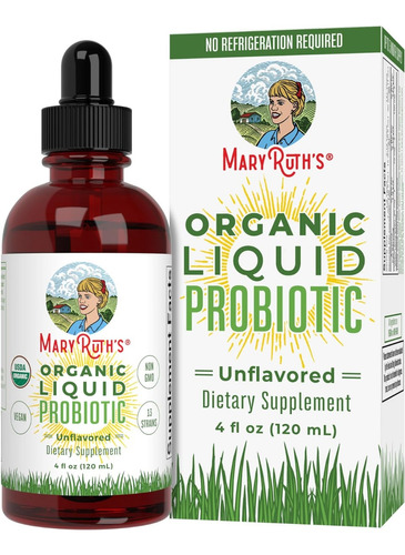 Maryruth Organics: Probiótico Liquid Suplemento Vegano 120ml