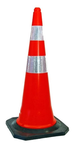 Cono Vial Reflectivo Naranja Semi Flexible Base Goma 100cm