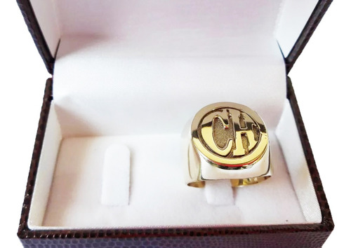 Anel Letra Redondo 14 Gramas Ouro 18k 750