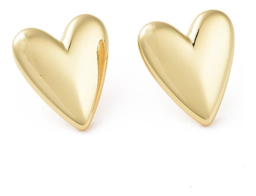 Aretes Aros Topo Maxi Corazón Baño Oro Platino Dama