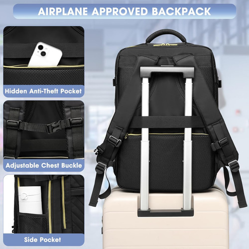Mochila Para Computadora Portatil Luocip Color Negro