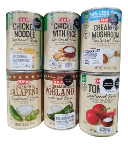 Pack 3 Cremas Poblano Marca Heb (298 G) C/u Mayoreo