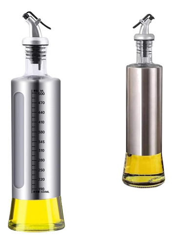 Alcuza Dispensador Aceite Vinagre Cocina Vidrio 500ml Set X2