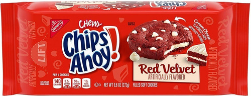 Chips Ahoy Red Velvet Chewy Suaves Rellenas Crema Importadas