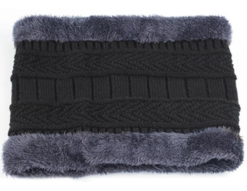 Gorro Bufanda Cuello Unisex Invierno Frío Color Negro Talla Unitalla