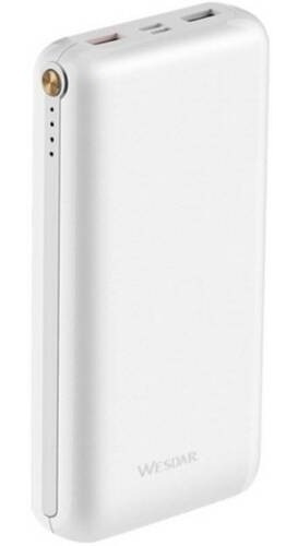 Power Bank Wesdar S91 3a White/black Carga Rápida 20000mah