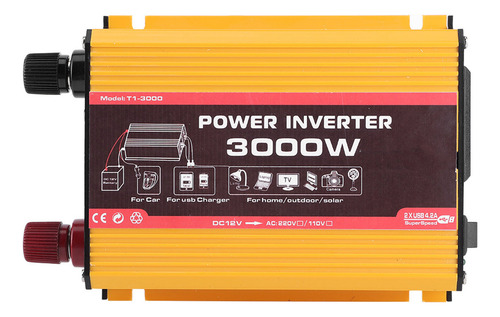 Convertidor De Potencia Para Automóvil, 3000 W, Doble Usb, M