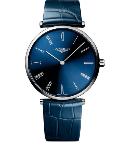 Longines La Grande Classique Blue Dial Leather Watch, 38mm 