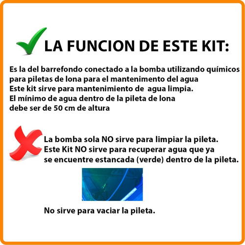 Bomba Pileta De Lona Filtro Con Barrefondo + Kit Completo !