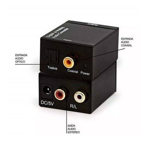 Conversor Audio Optico Digital Fibra Coaxial Rca Analógico